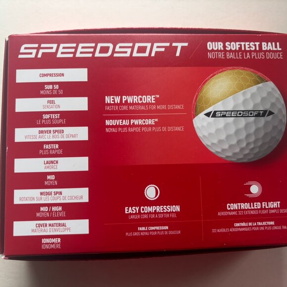 Three NEW TaylorMade Speed Soft White Rubber Core Inomer Shell Golf Balls - 36 B - Picture 10 of 12